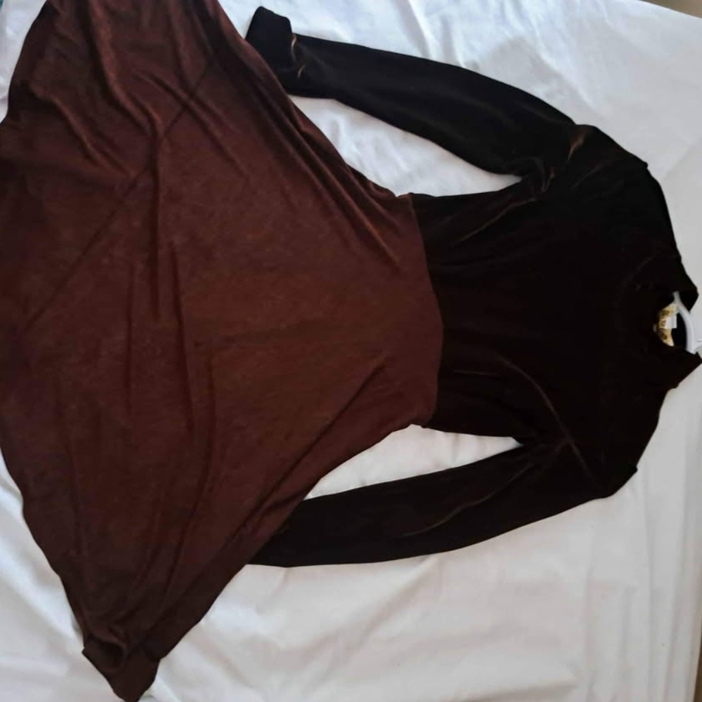 Elegant Brown Velvet Women's Top